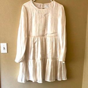 Abound Cream Sateen Tiered White Dress